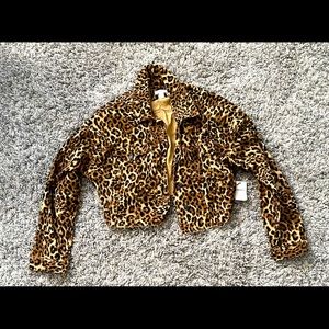 Forever 21 Cheetah Jean Jacket
